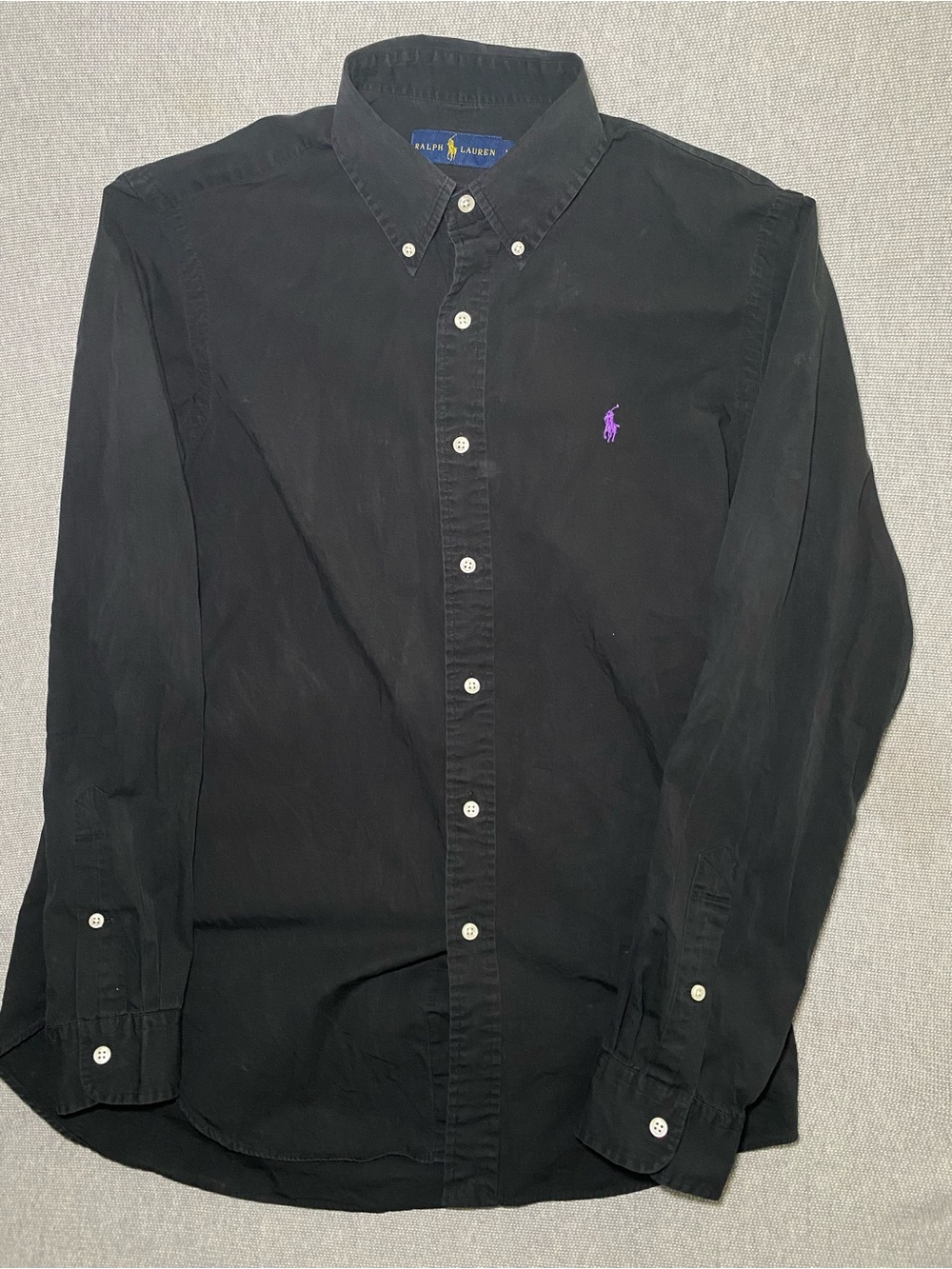 Ralph Lauren Faded Black Long Sleeve Button Shirt Pony Casual Medium